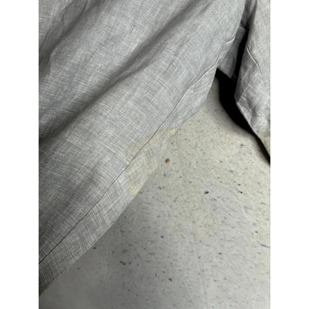 Murano Linen Pants Men's 38x30 Light Gray Relaxed Fit Flat Front Straight Leg